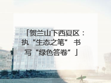 贺兰山下西夏区：执“生态之笔” 书写“绿色答卷”