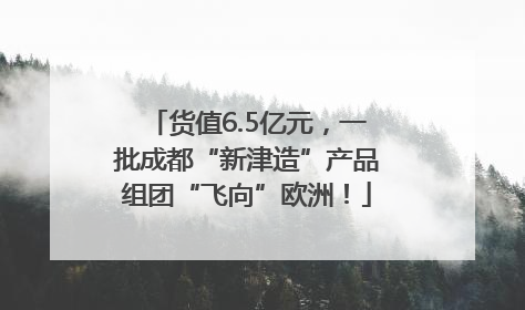 货值6.5亿元，一批成都“新津造”产品组团“飞向”欧洲！