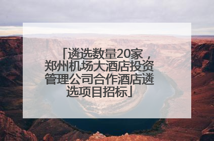 遴选数量20家，郑州机场大酒店投资管理公司合作酒店遴选项目招标