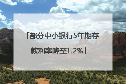 部分中小银行5年期存款利率降至1.2%