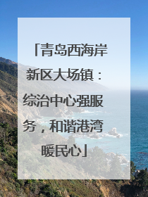 青岛西海岸新区大场镇：综治中心强服务，和谐港湾暖民心