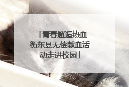 青春邂逅热血 衡东县无偿献血活动走进校园