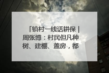镇村一线话耕保｜周张博：村民但凡种树、建棚、盖房，都要向街道报批