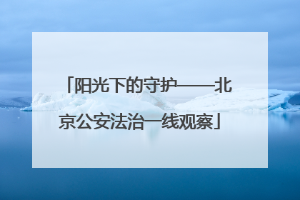阳光下的守护——北京公安法治一线观察