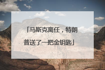 马斯克离任，特朗普送了一把金钥匙