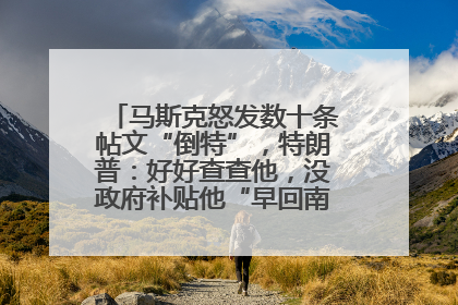 马斯克怒发数十条帖文“倒特”，特朗普：好好查查他，没政府补贴他“早回南非老家”了