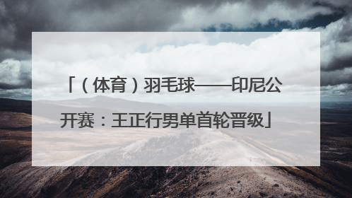 （体育）羽毛球——印尼公开赛：王正行男单首轮晋级