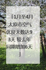 1月至4月 太原市空气优良天数达93天 较去年同期增加6天