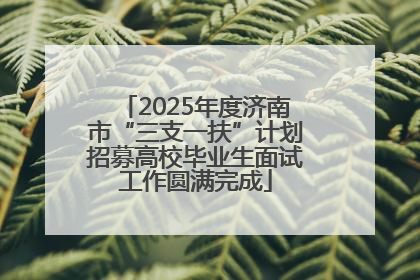 2025年度济南市“三支一扶”计划招募高校毕业生面试工作圆满完成