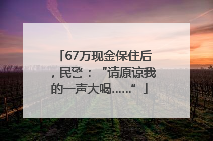 67万现金保住后，民警：“请原谅我的一声大喝……”