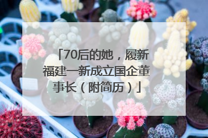 70后的她，履新福建一新成立国企董事长（附简历）